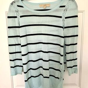 Lightweight blue striped LOFT sweater